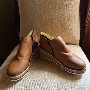 Chic Tan Ankle Booties with Wedge Heel